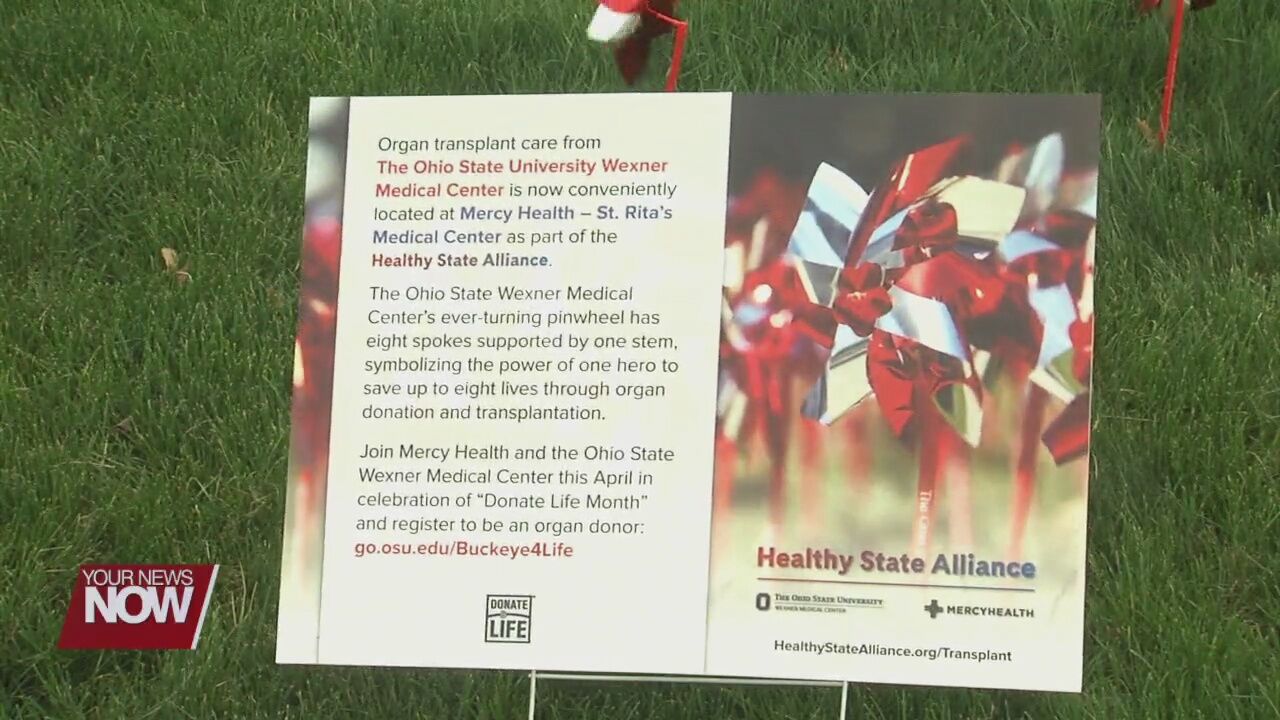 Pinwheel garden at St. Rita's to raise awareness on organ donation and transplantation